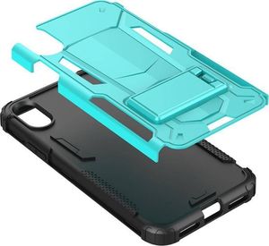 Zizo Zizo Hybrid Transformer Cover - Pancerne etui iPhone X z podstawką (Teal/Black) 6