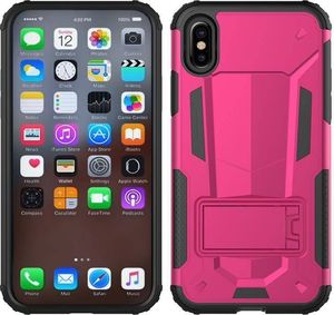 Zizo Zizo Hybrid Transformer Cover - Pancerne etui iPhone X z podstawką (Hot Pink/Black) 3