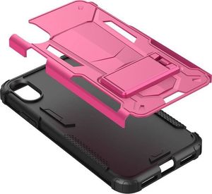 Zizo Zizo Hybrid Transformer Cover - Pancerne etui iPhone X z podstawką (Hot Pink/Black) 6