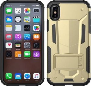 Zizo Zizo Hybrid Transformer Cover - Pancerne etui iPhone X z podstawką (Gold/Black) 3