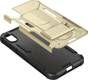Zizo Zizo Hybrid Transformer Cover - Pancerne etui iPhone X z podstawką (Gold/Black) 6