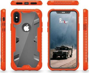 Zizo Zizo Proton Case - Pancerne etui iPhone X ze szkłem 9H na ekran (Orange/Trans Clear) 9