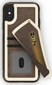 Zizo Zizo Nebula Wallet Case - Skórzane etui iPhone X z kieszeniami na karty + saszetka na zamek + szkło 9H na ekran (Dark Brown/Brown) 2