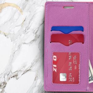 Zizo Zizo Flap Wallet Pouch - Etui iPhone X z kieszeniami na karty + stand up (Pink/Purple) 4