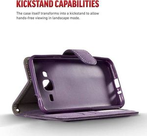 Zizo Zizo Slide Out Wallet Pouch - Skórzane etui iPhone X z kieszeniami na karty wewnątrz oraz na zewnątrz etui + stand up (Purple) 3