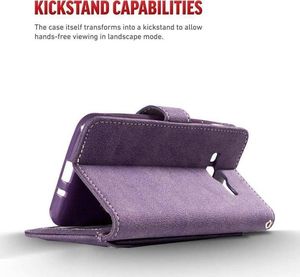 Zizo Zizo Slide Out Wallet Pouch - Skórzane etui iPhone X z kieszeniami na karty wewnątrz oraz na zewnątrz etui + stand up (Purple) 4