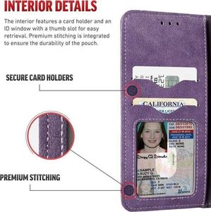 Zizo Zizo Slide Out Wallet Pouch - Skórzane etui iPhone X z kieszeniami na karty wewnątrz oraz na zewnątrz etui + stand up (Purple) 5