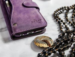 Zizo Zizo Slide Out Wallet Pouch - Skórzane etui iPhone X z kieszeniami na karty wewnątrz oraz na zewnątrz etui + stand up (Purple) 6