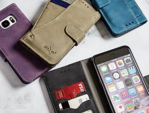 Zizo Zizo Slide Out Wallet Pouch - Skórzane etui iPhone X z kieszeniami na karty wewnątrz oraz na zewnątrz etui + stand up (Purple) 7