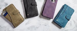 Zizo Zizo Slide Out Wallet Pouch - Skórzane etui iPhone X z kieszeniami na karty wewnątrz oraz na zewnątrz etui + stand up (Purple) 8