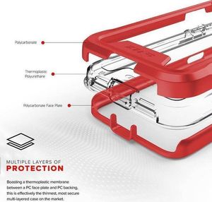 Zizo Zizo ION Cover - Pancerne etui iPhone X + szkło 9H na ekran (Red/Clear) 4