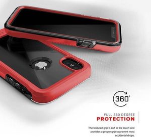 Zizo Zizo ION Cover - Pancerne etui iPhone X + szkło 9H na ekran (Red/Clear) 7