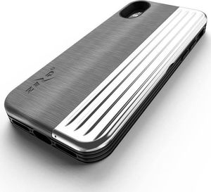 Zizo Zizo Retro Series - Etui iPhone Xs / X z kieszenią na karty + podstawka + szkło 9H na ekran (Gray/Silver) 2