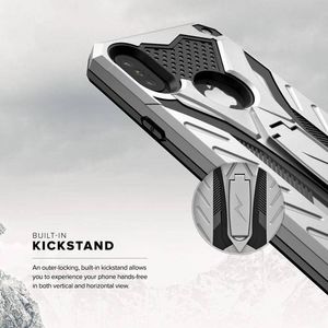 Zizo Zizo Static Cover - Pancerne etui iPhone Xs Max z podstawką (Silver/Black) 2