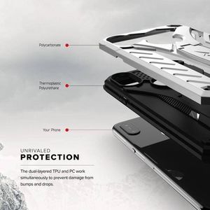 Zizo Zizo Static Cover - Pancerne etui iPhone Xs Max z podstawką (Silver/Black) 4