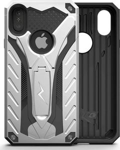 Zizo Zizo Static Cover - Pancerne etui iPhone Xs Max z podstawką (Silver/Black) 7