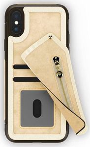 Zizo Zizo Nebula Wallet Case - Skórzane etui iPhone X z kieszeniami na karty + saszetka na zamek + szkło 9H na ekran (Tan/Brown) 2