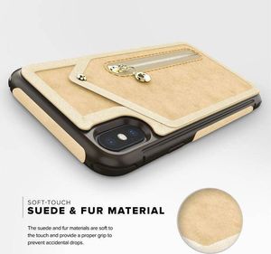 Zizo Zizo Nebula Wallet Case - Skórzane etui iPhone X z kieszeniami na karty + saszetka na zamek + szkło 9H na ekran (Tan/Brown) 8