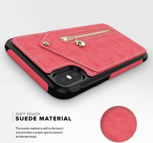 Zizo Zizo Nebula Wallet Case - Skórzane etui iPhone X z kieszeniami na karty + saszetka na zamek + szkło 9H na ekran (Pink/Black) 8