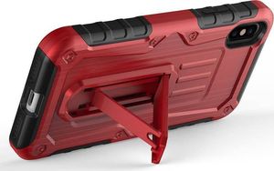 Zizo Zizo Heavy Duty Armor Case - Pancerne etui iPhone X z podstawką + uchwyt do paska (Red/Black) 4