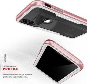 Zizo Zizo Shock Case - Pancerne etui iPhone Xs / X z hartowanym szkłem na ekran (Rose Gold/White) 11