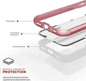Zizo Zizo Shock Case - Pancerne etui iPhone Xs / X z hartowanym szkłem na ekran (Rose Gold/White) 12