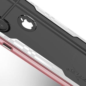 Zizo Zizo Shock Case - Pancerne etui iPhone Xs / X z hartowanym szkłem na ekran (Rose Gold/White) 7