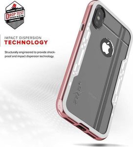 Zizo Zizo Shock Case - Pancerne etui iPhone Xs / X z hartowanym szkłem na ekran (Rose Gold/White) 9