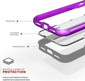 Zizo Zizo Shock Case - Pancerne etui iPhone Xs / X z hartowanym szkłem na ekran (Purple/Gray) 12