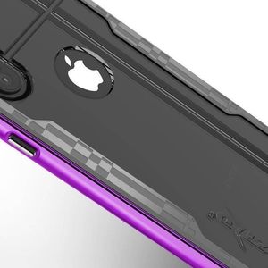 Zizo Zizo Shock Case - Pancerne etui iPhone Xs / X z hartowanym szkłem na ekran (Purple/Gray) 7