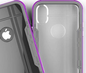 Zizo Zizo Shock Case - Pancerne etui iPhone Xs / X z hartowanym szkłem na ekran (Purple/Gray) 8