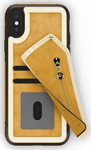 Zizo Zizo Nebula Wallet Case - Skórzane etui iPhone X z kieszeniami na karty + saszetka na zamek + szkło 9H na ekran (Light Brown/Brown) 2
