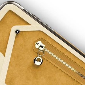 Zizo Zizo Nebula Wallet Case - Skórzane etui iPhone X z kieszeniami na karty + saszetka na zamek + szkło 9H na ekran (Light Brown/Brown) 4