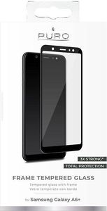 Puro PURO Frame Tempered Glass - Szkło ochronne hartowane na ekran Samsung Galaxy A6+ (2018) (czarna ramka) 2