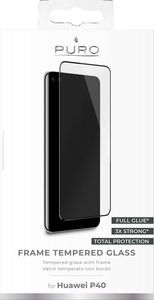 Puro PURO Frame Tempered Glass - Szkło ochronne hartowane na ekran Huawei P40 (czarna ramka) 2