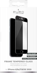 Puro PURO Frame Tempered Glass - Szkło ochronne hartowane na ekran iPhone SE 2020 / 8 / 7 (czarna ramka) 2