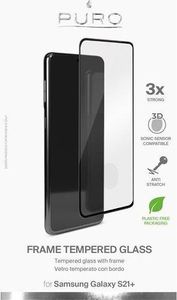 Puro PURO Frame Tempered Glass - Szkło ochronne hartowane na ekran Samsung Galaxy S21+ (czarna ramka) 2