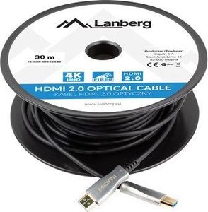 Kabel Lanberg HDMI - HDMI 30m czarny (CA-HDMI-20FB-0300-BK) 1