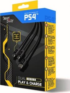 SteelPlay kabel USB na USB-Micro Play&Charge do PS4 czarny 2