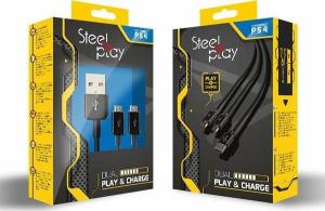 SteelPlay kabel USB na USB-Micro Play&Charge do PS4 czarny 3