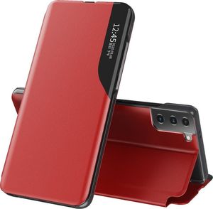 Hurtel Eco Leather View Case elegancki futerał etui z klapką i funkcją podstawki Samsung Galaxy S21+ 5G (S21 Plus 5G) czerwony 1
