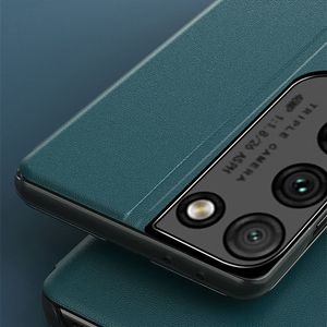 Hurtel Eco Leather View Case elegancki futerał etui z klapką i funkcją podstawki Samsung Galaxy S21 Ultra 5G czarny 9