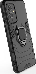 Hurtel Ring Armor pancerne hybrydowe etui pokrowiec + magnetyczny uchwyt OnePlus 9 czarny 4