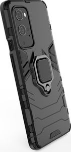 Hurtel Ring Armor pancerne hybrydowe etui pokrowiec + magnetyczny uchwyt OnePlus 9 Pro czarny 4