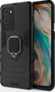 Hurtel Ring Armor pancerne hybrydowe etui pokrowiec + magnetyczny uchwyt OnePlus 9 Pro czarny 9
