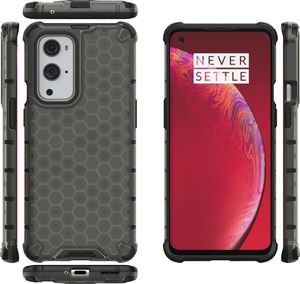 Hurtel Honeycomb etui pancerny pokrowiec z żelową ramką OnePlus 9 Pro czarny 12