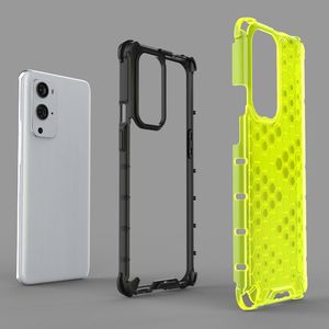 Hurtel Honeycomb etui pancerny pokrowiec z żelową ramką OnePlus 9 Pro czarny 5