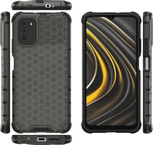Hurtel Honeycomb etui pancerny pokrowiec z żelową ramką Xiaomi Poco M3 / Xiaomi Redmi 9T czarny 12