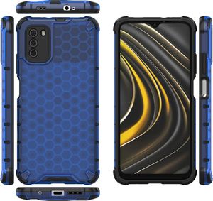 Hurtel Honeycomb etui pancerny pokrowiec z żelową ramką Xiaomi Poco M3 / Xiaomi Redmi 9T niebieski 12