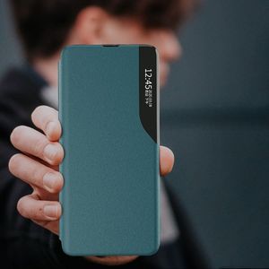 Hurtel Eco Leather View Case elegancki futerał etui z klapką i funkcją podstawki Xiaomi Redmi Note 9T 5G czarny 10